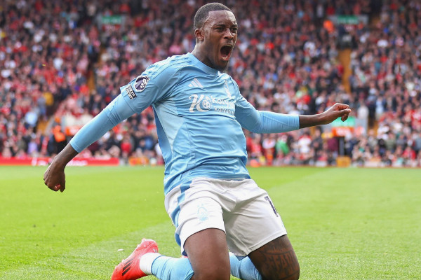 诺丁汉森林终结利物浦主场不败纪录，哈德森-奥多伊一球定乾坤！